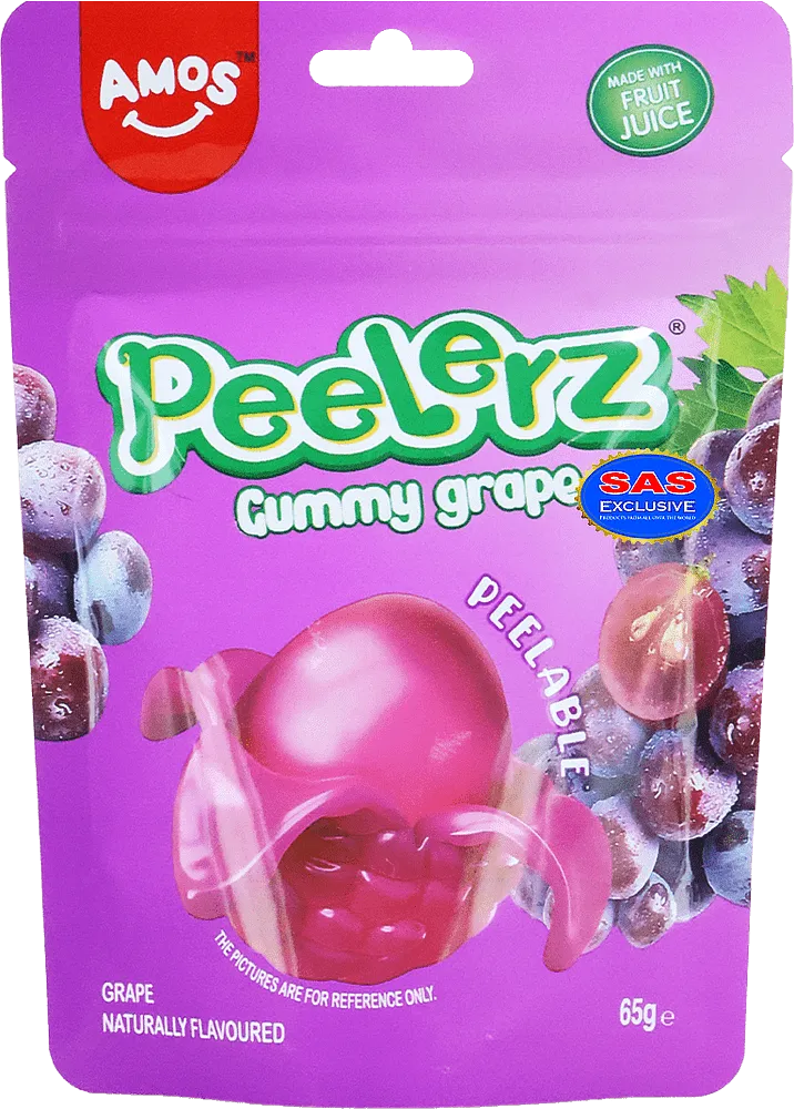 Jelly candies "Amos Peelerz Gummy Grape" 65g