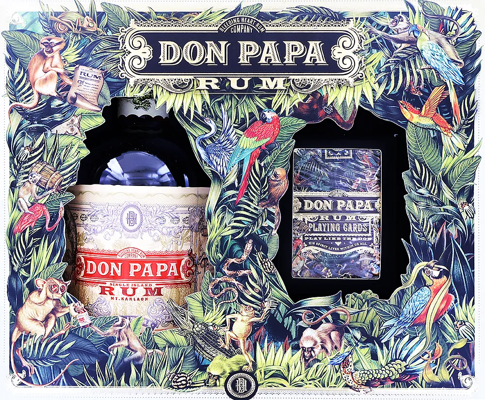 Rum and playing cards "Don Papa" 0.7l
