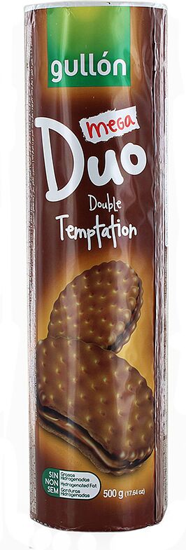 Cookies with chocolate filling "Gullon Duo Double Temptation Mega" 500g