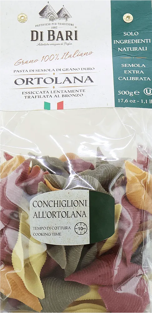 Pasta "Di Bari Ortolana Conchiglioni All'ortolana" 500g

