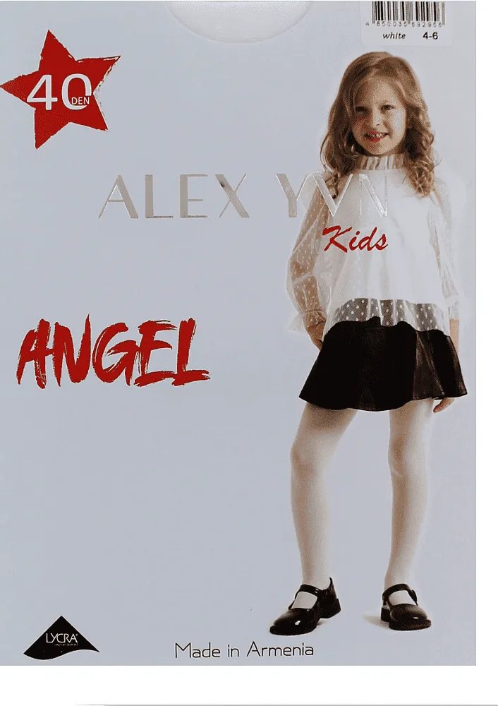 White kids tights "Alex YVN Angel 40 Den"
