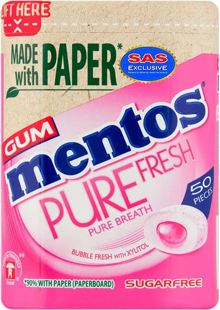 Bubble flavored chewing gum "Mentos Pure Fresh" 100g 
