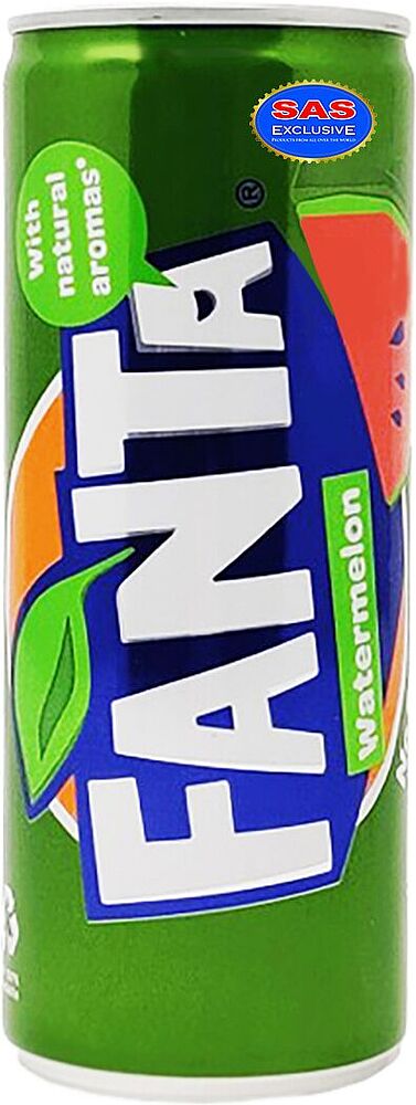 Refreshing carbonated drink "Fanta" 0.25l Watermelon

