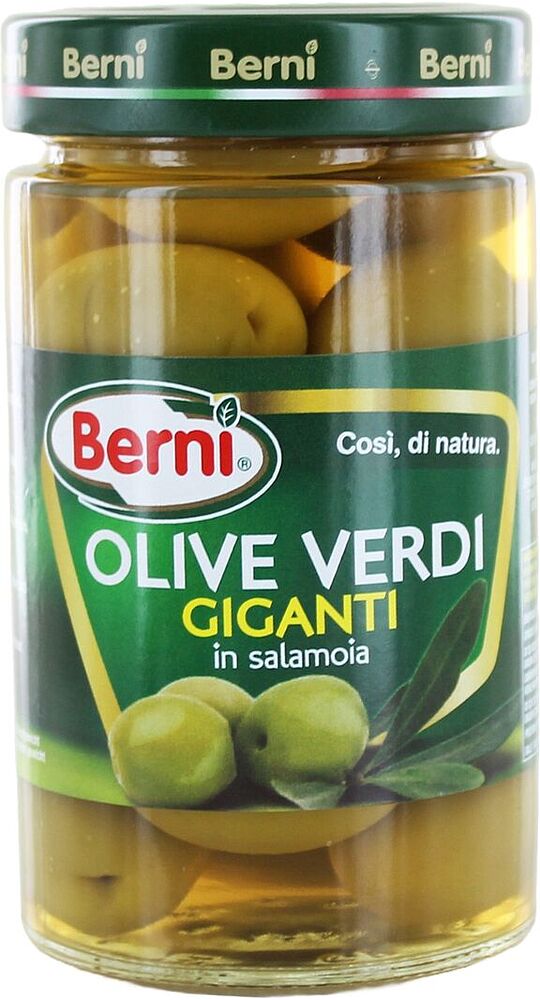 Оливки зеленые с косточкой "Berni" 310г
