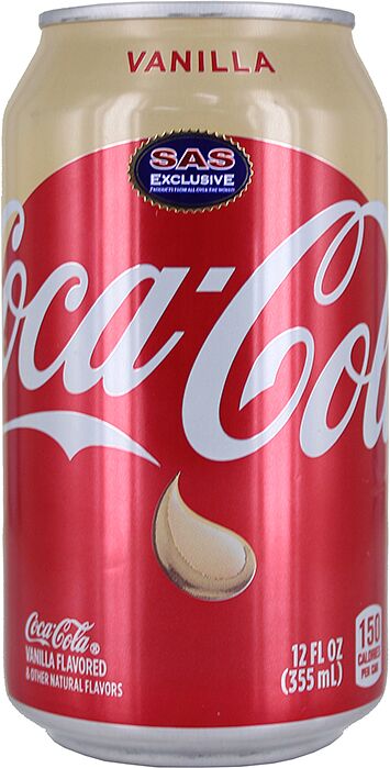 Refreshing carbonated drink  "Coca Cola Classic Vanilla" 330ml