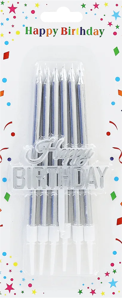 Birthday candle "Happy Birthday" 6 pcs
