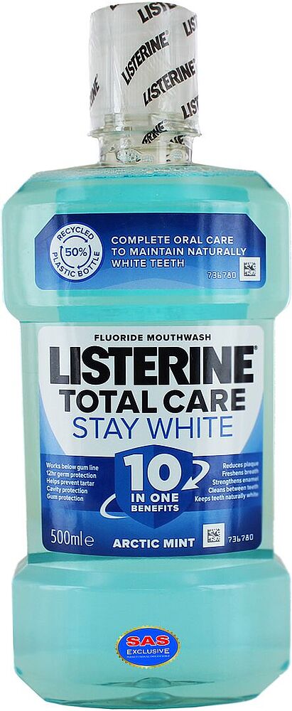 Ополаскиватель для полости рта "Listerine Stay White" 500мл 