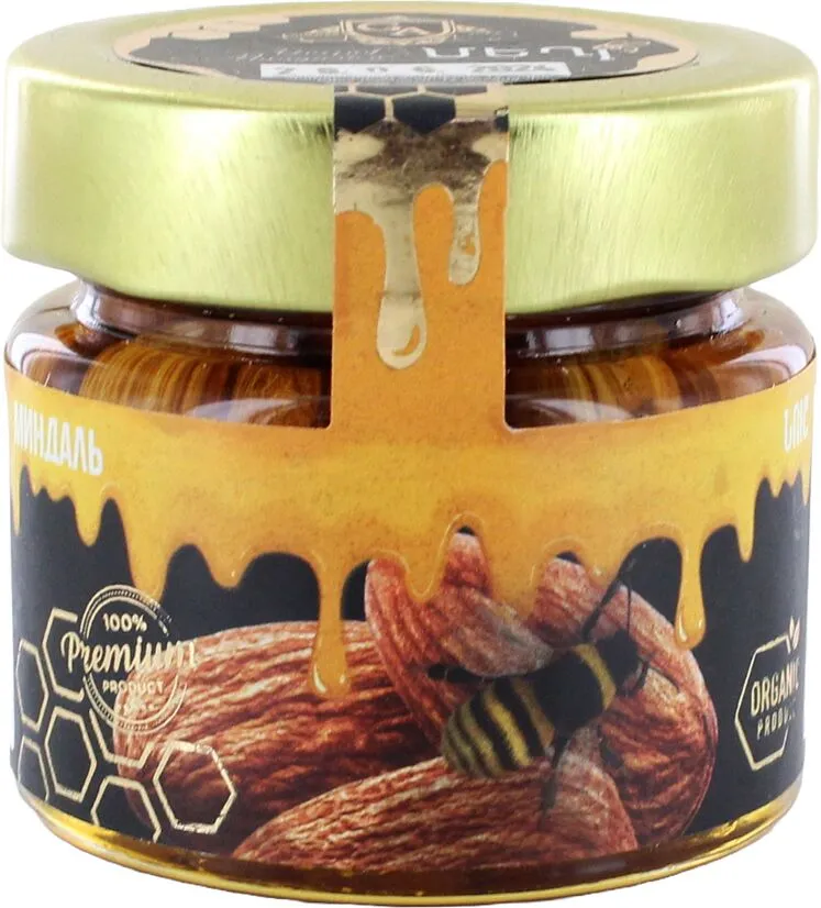Honey with almonds "Golden Aura Organic" 120g
