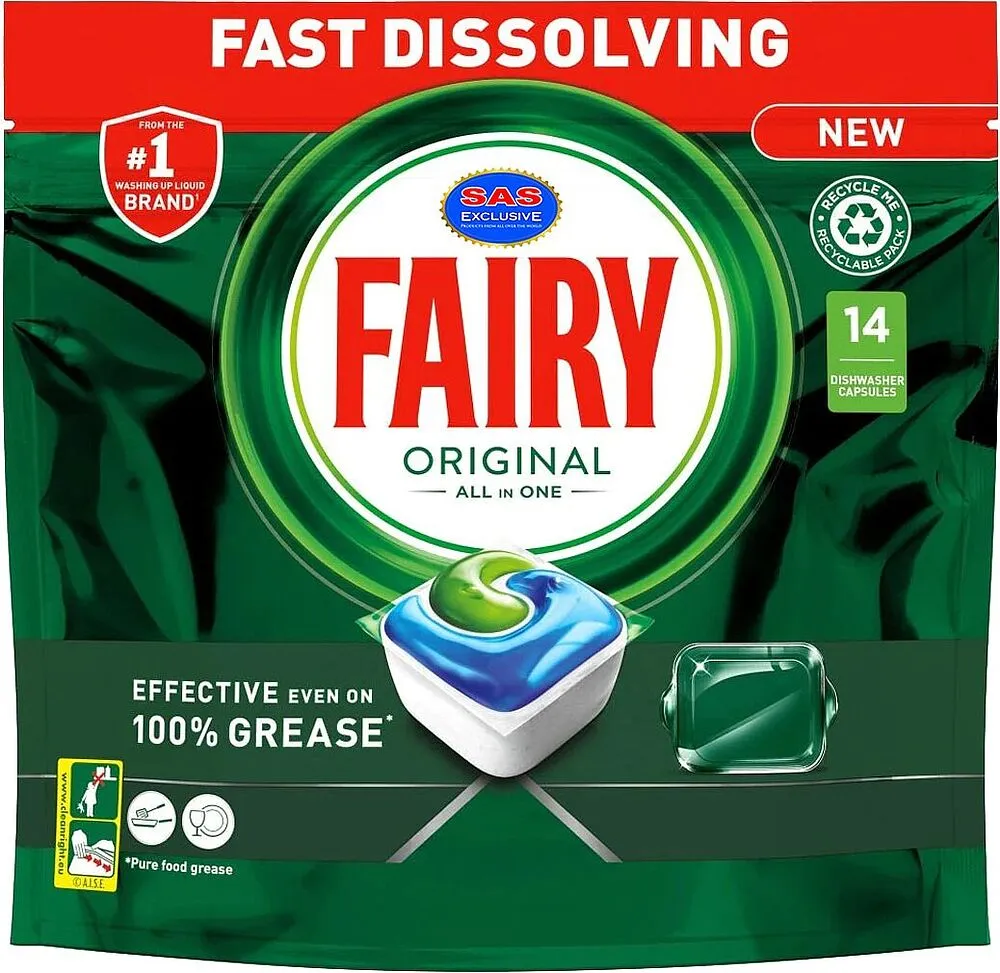 Capsules for dishwasher use "Fairy Original All in One" 14 pcs
