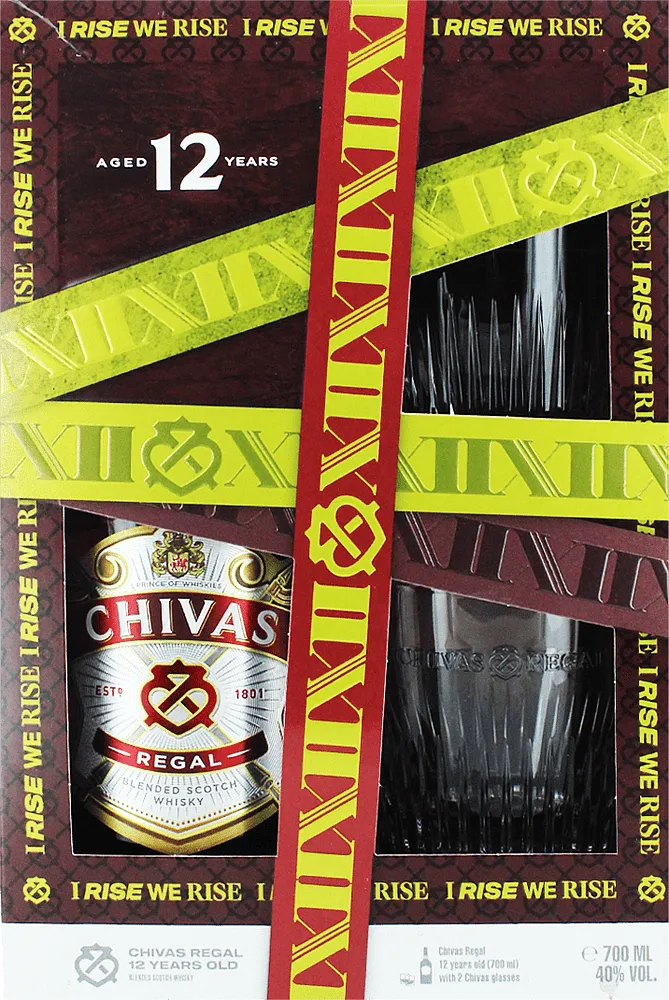 Виски "Chivas Regal 12" 0.7л + 2 стакана 