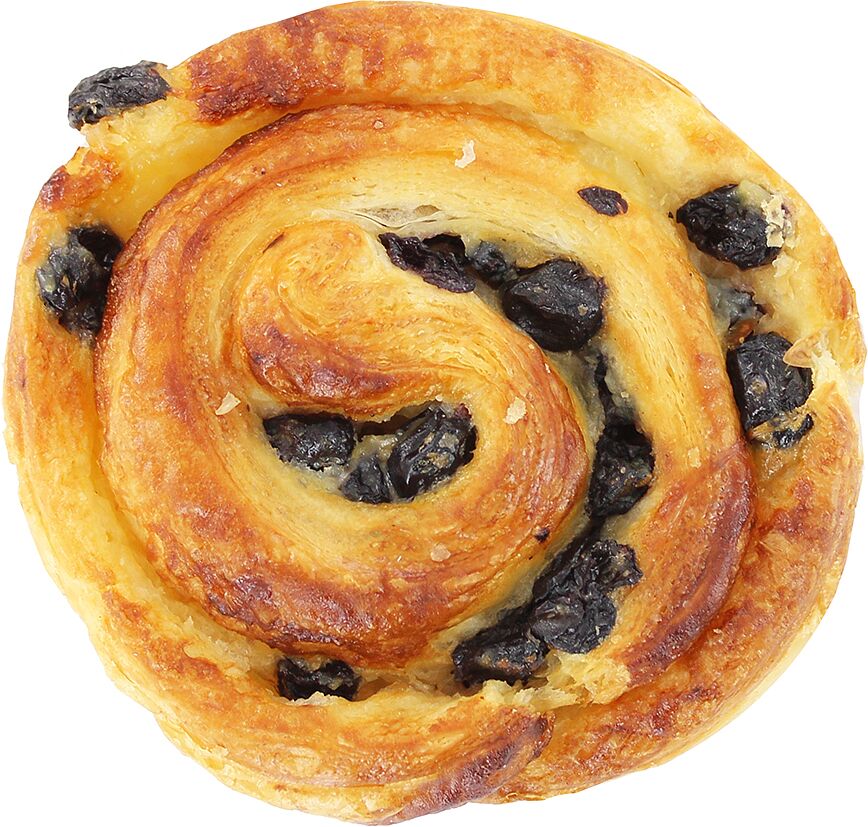 Croissant roll with raisins 
