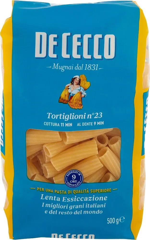 Pasta "De Cecco Tortiglioni №23" 500g
