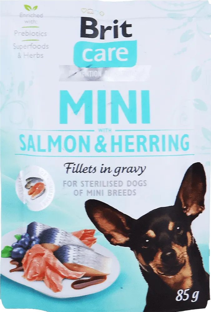 Salmon & herring flavored dog food "Brit Mini Salmon & Herring" 85g
