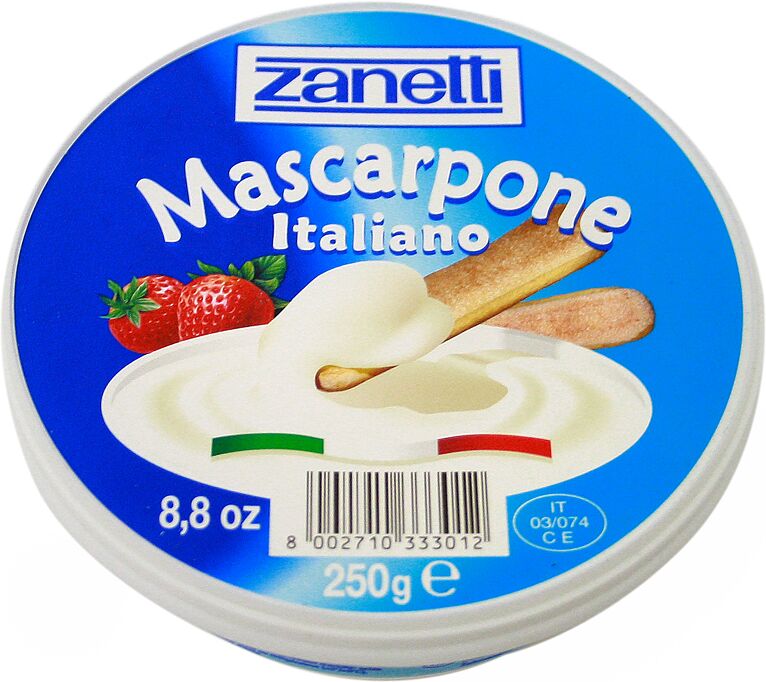 Պանիր մասկարպոնե «Zanetti» 250գ,  յուղայնությունը` 75%