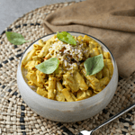 Pasta with carrot and chicken curry