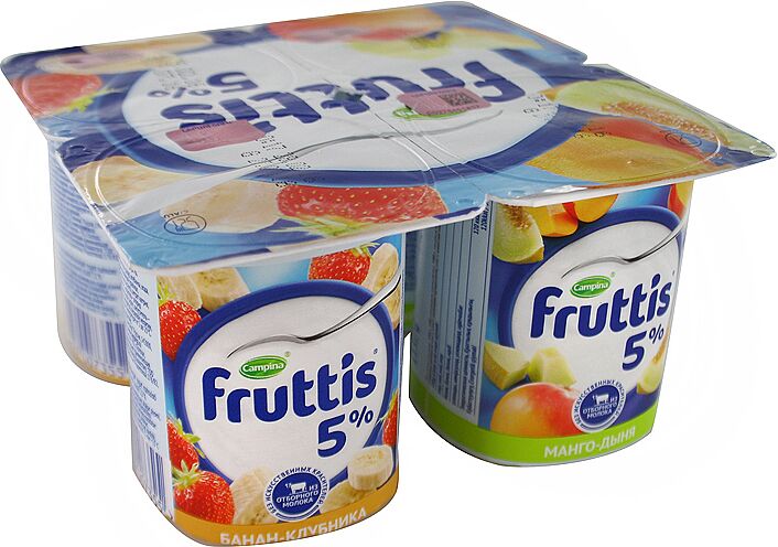 Yoghurt product with strawberry and banana 