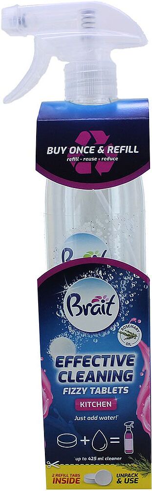 Kitchen cleaning tablets & spray "Brait" 2*2g

