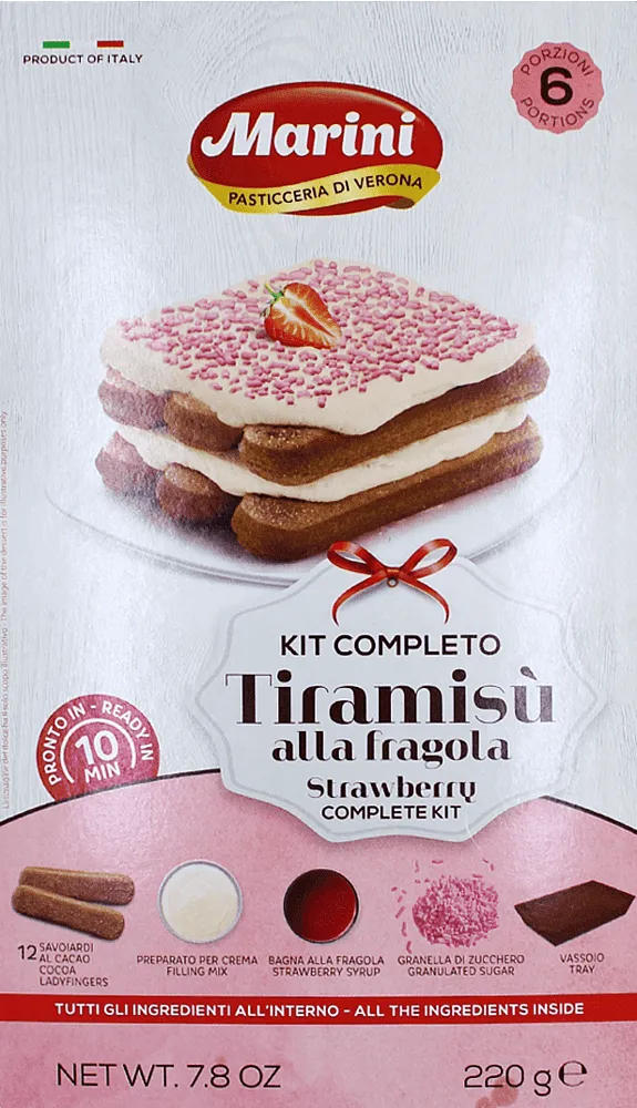 Tiramisu making kit "Marini Kit Completo Strawberry" 220g
