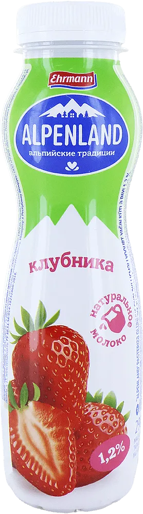 Ըմպելիք յոգուրտային ելակով «Ehrman Alpenland» 290գ, յուղայնությունը՝ 1.2%

