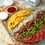 Pork shawarma in a plate