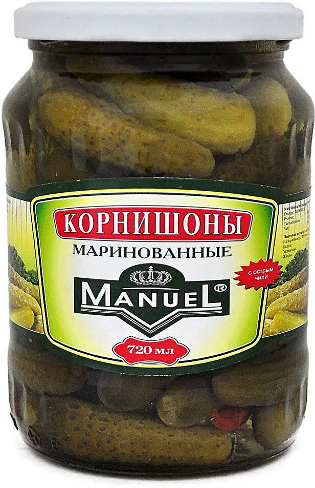 Chilli pickled cornichons "Manuel" 720ml