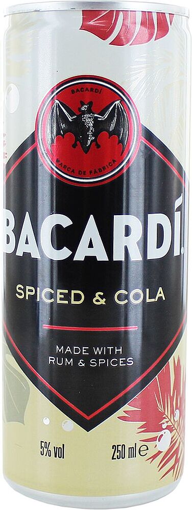 Light alcoholic drink "Bacardi Spiced & Cola" 250ml
