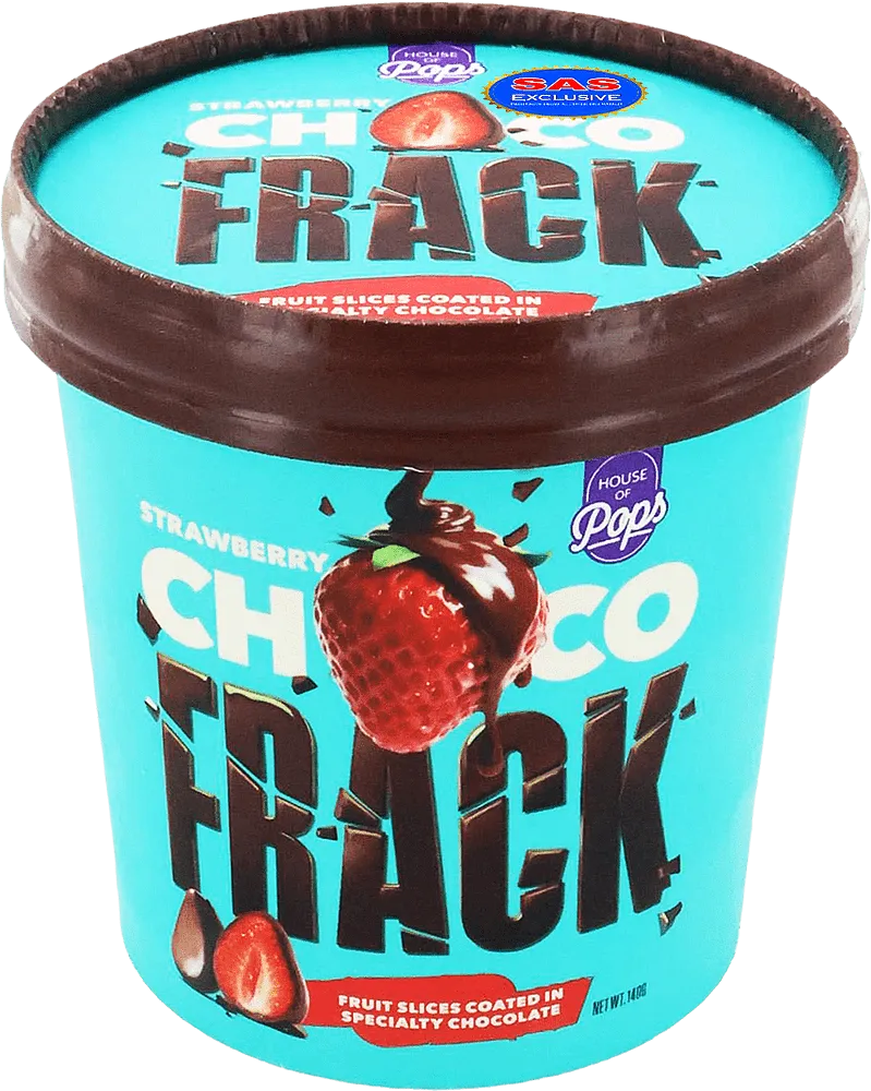 Ելակ շոկոլադապատ «House Of Pops Strawberry Choco Frack» 140գ
