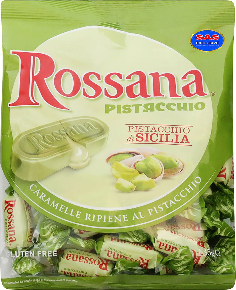 Կոնֆետներ կարամելային «Rossana Pistacchio» 135գ
