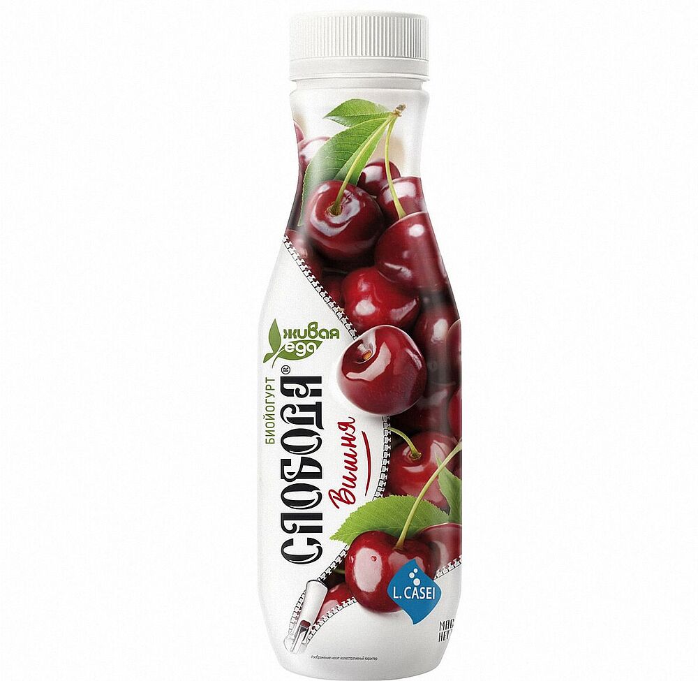 Drinkable bioyoghurt  cherry "Sloboda" 260g, richness:  2% 