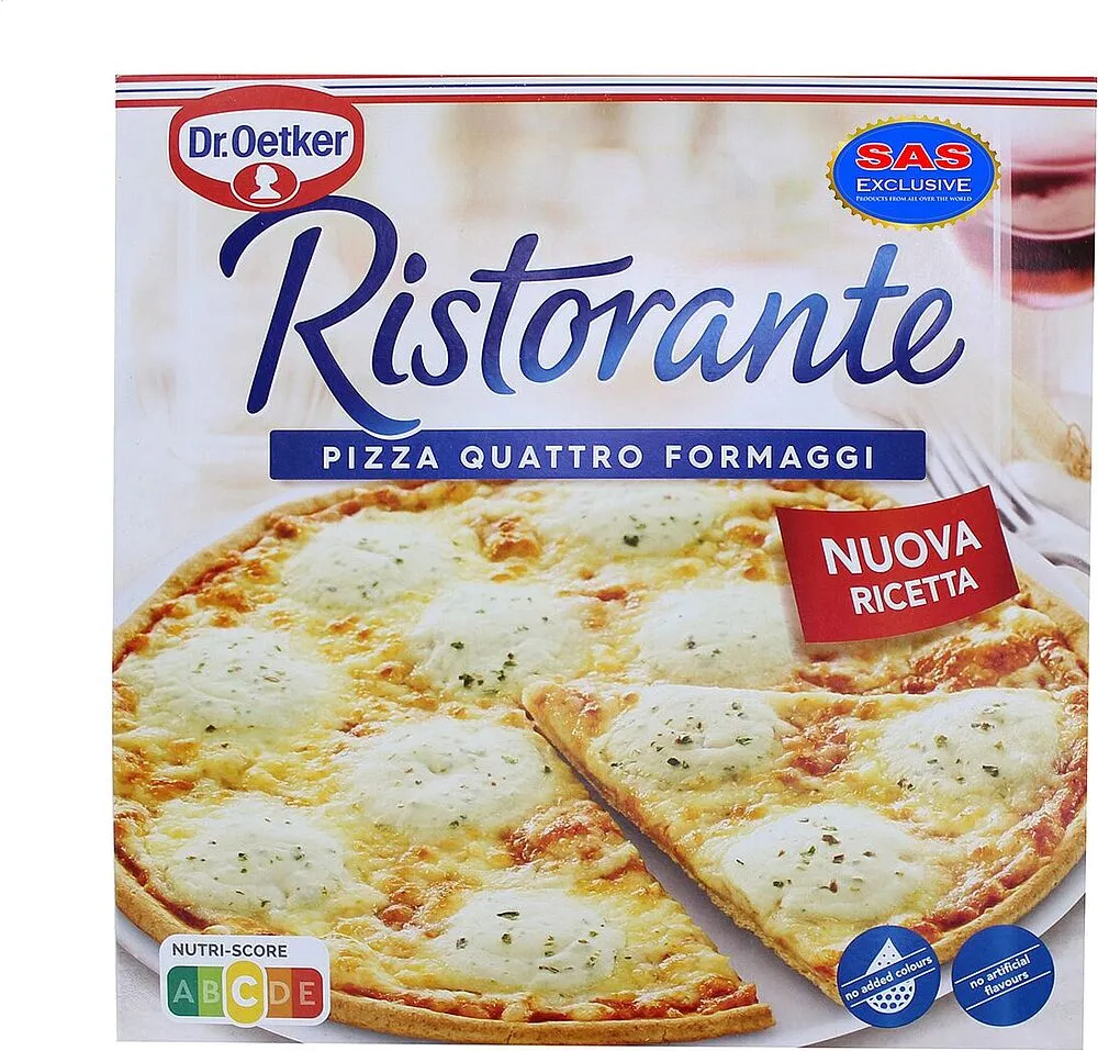 Frozen pizza "Dr.Oetker Ristorante Quattro Formaggi" 340g
