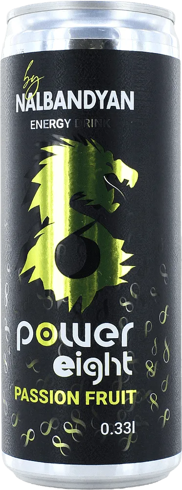 Carbonated energy passion fruit flavored drink "Nalbandyan Power Eight" 0.33l
