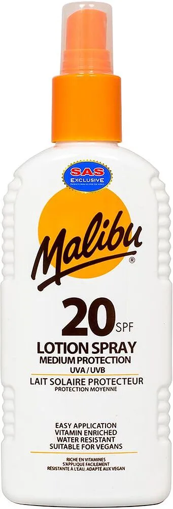 Sunscreen lotion-spray "Malibu 20 SPF" 200ml
