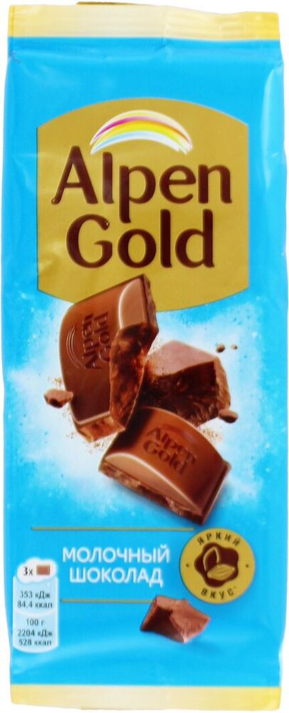 Шоколадная плитка молочная "Alpen Gold" 80г