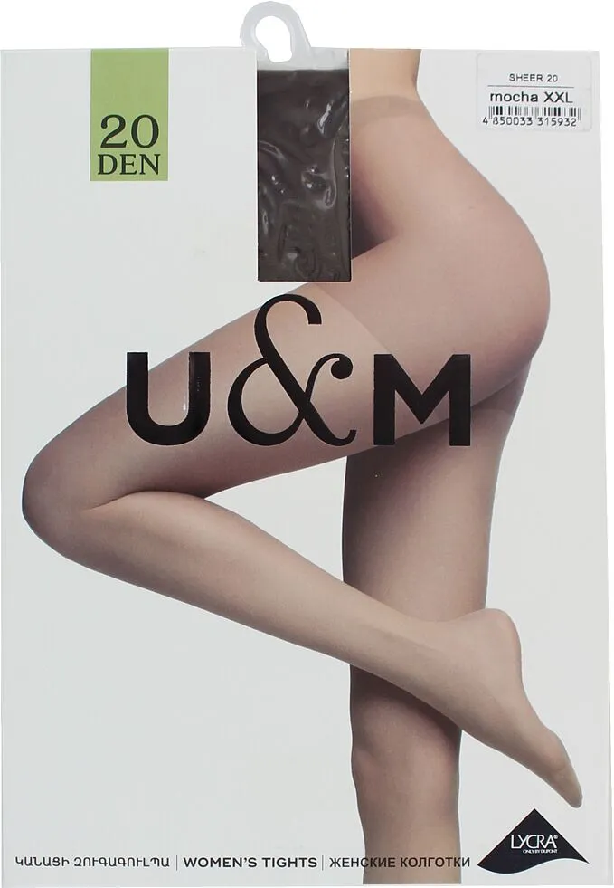 Tights "U&M 20 Den XXL" Mocha
