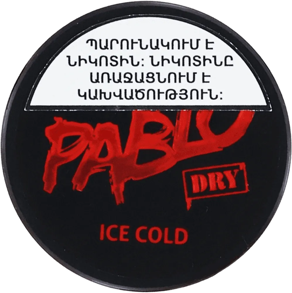 Nicotine ice pouches "Pablo Dry Ice Cold" 
