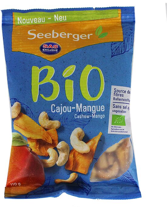 Խառնուրդ հնդկական ընկույզի և մանգոյի կտորների «Seeberger Bio» 110գ