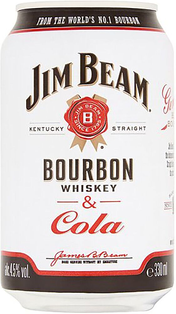 Կոկտեյլ ալկոհոլային «Jim Beam Bourbon Cola» 0.33լ
