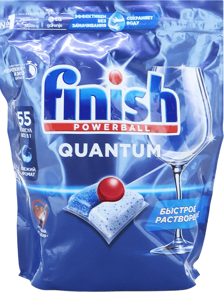 Սպասք լվացող մեքենայի պատիճներ «Finish Powerball Quantum» 55 հատ
