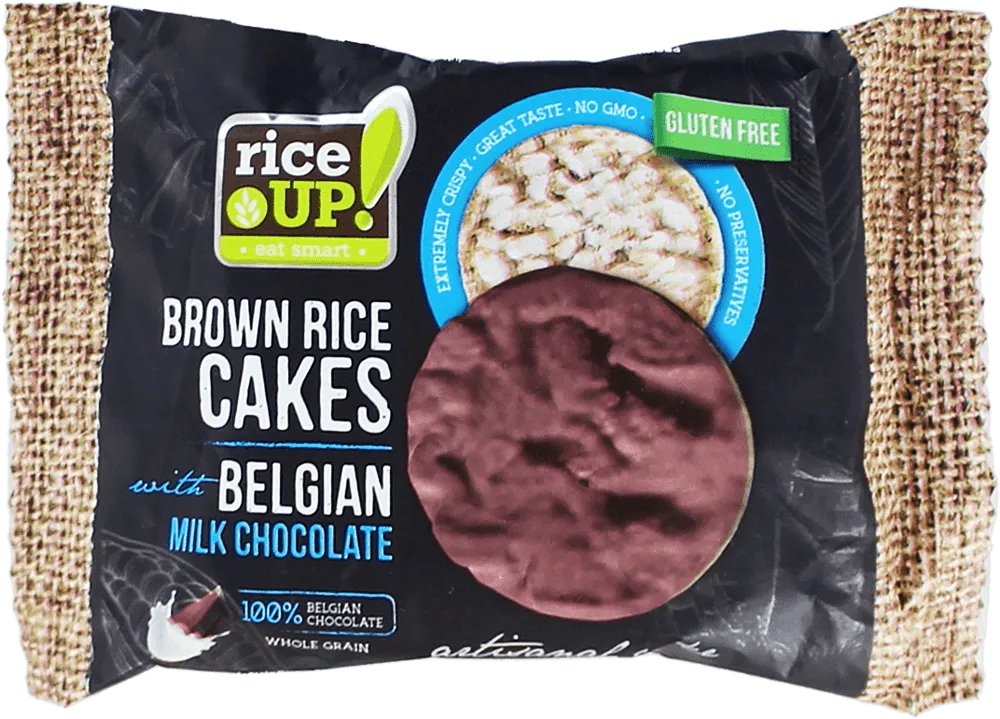 Brown rice cakes with belgian milk chocolate "Rice up" 30g