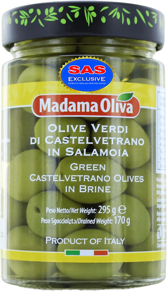Green olives with pit "Madama Oliva Verdi Castelvetrano" 295g
