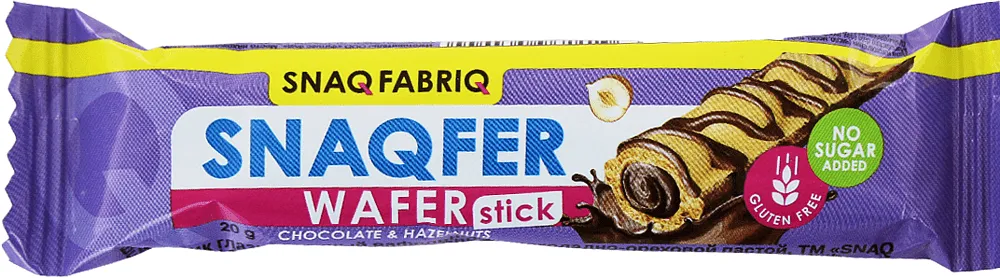 Wafer with chocolate-nut paste "Snaq Fabriq Snaqfer Sugar Free" 20g
