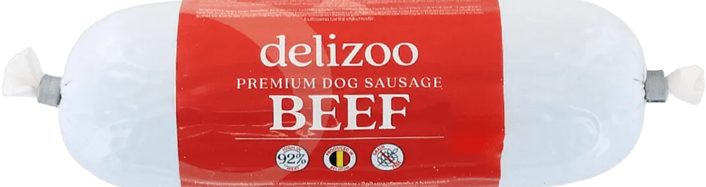 Beef-flavored dog sausage "Delizoo Premium" 200g
