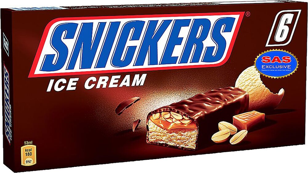 Պաղպաղակ կաթնային «Snickers» 6×48գ