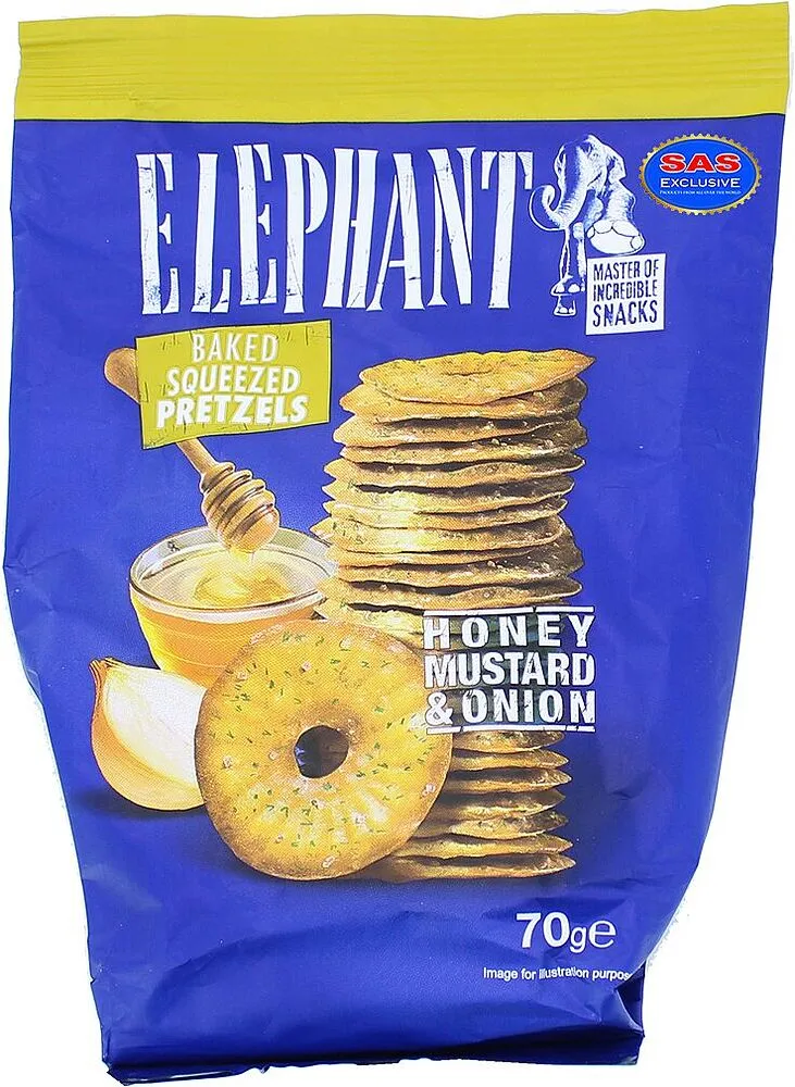 Pretzels with mustard, honey & onion "Elephant" 70g