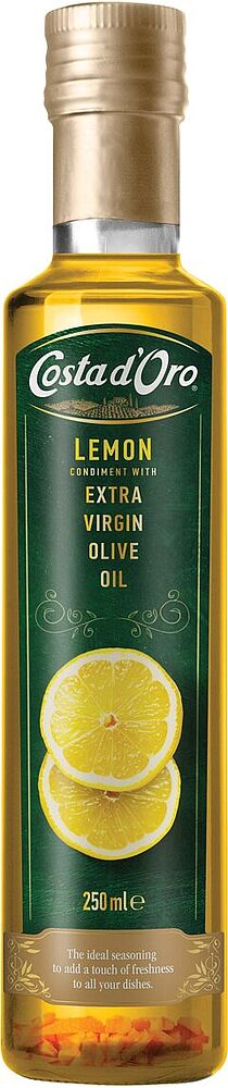 Olive oil with lemon flavor "Costa d'Oro Extra Virgin Lemon" 250ml
