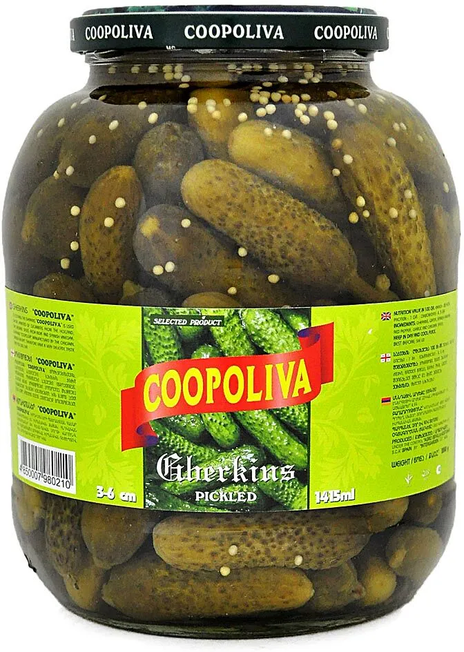 Pickled gherkins "Coopoliva" 1.350kg