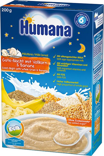 Կաթնային շիլա «Humana Good Night» 200գ
