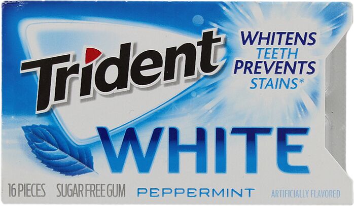 Жевательная резинка "Trident White Peppermint "  29г