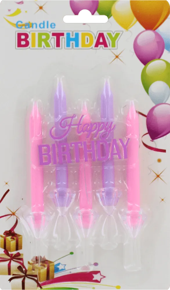 Birthday candle "Happy Birthday" 5 pcs
