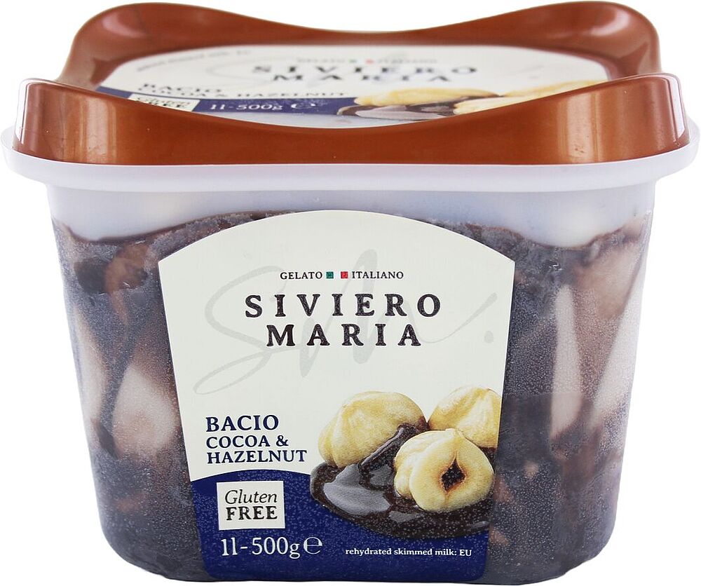 Мороженое орехово-шоколадное "Siviero Maria Bacio" 500г  